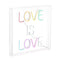 Love Is Love Square Contemporary Glam Acrylic Box USB Operated LED Neon Light