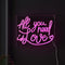 All You Need Is Love Contemporary Glam Acrylic Box USB Operated LED Neon Light
