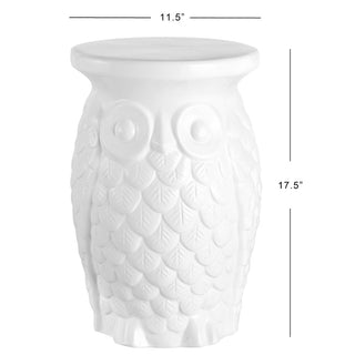 Groovy Owl 17.5" Ceramic Garden Stool - JONATHAN Y