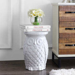 Groovy Owl 17.5" Ceramic Garden Stool - JONATHAN Y